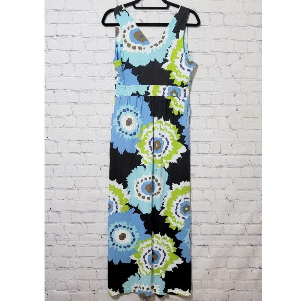 MADISON Pima Cotton Abstract Maxi Dress M